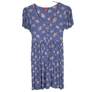 April Cornell Sweet Hydrangea Dress Size S Periwinkle Blue Floral Cottagecore